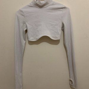 H&M cropped white turtle neck